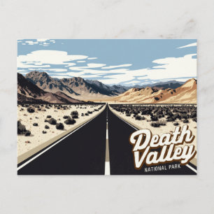 Cartão Postal Arte de Estrada da Vale da Morte no Deserto