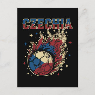 Cartão Postal Arte de fã de futebol da Chéquia Bola Flamejante R