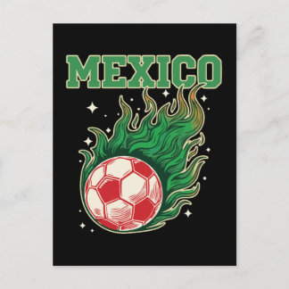 Cartão Postal Arte de Fã de Futebol Mexicano Bola de Futebol em