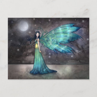 Cartão Postal Arte de Fada Celestial Aquamarina Eve Fantasia