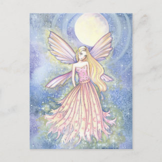 Cartão Postal Arte de Fada Estrela Rosa Menina por Molly Harriso