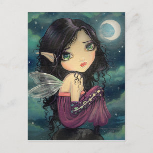 Cartão Postal Arte de Fada Olhos Grandes Little Moon Gótico