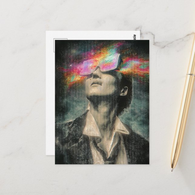 Cartão Postal Arte de falha de controle de mentes (Frente/Verso In Situ)