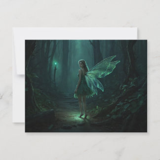 Cartão Postal Arte de Fantasia de Fada de Floresta Encantada