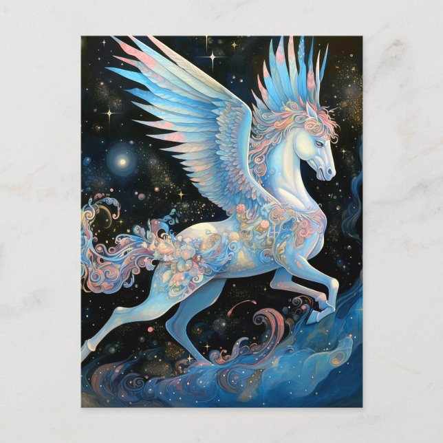 Cartão Postal Arte de Fantasia Pegasus (Frente)