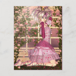 Cartão Postal Arte de Fantasia Sopro de Rosa