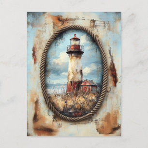 Cartão Postal Arte de Farol com Borda de Corda