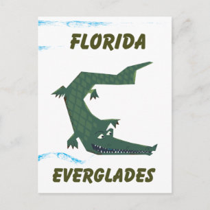 Cartão Postal Arte de férias do Alligador da Flórida Everglade