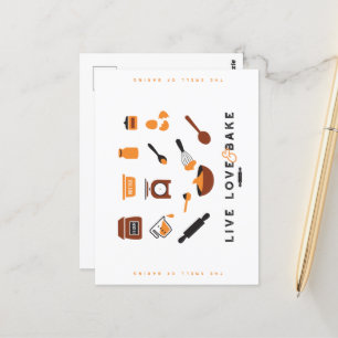 Cartão Postal Arte De Ferramentas De Baking De Fácil
