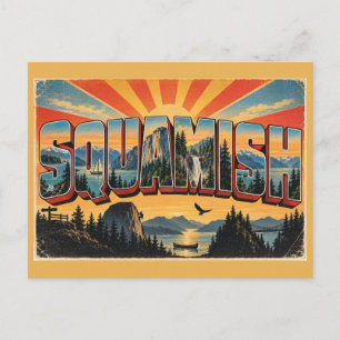 Cartão Postal Arte de Fjord de Monólito de Granito de Squamish B