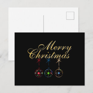 Cartão Postal Arte de floco de neve elegante de Natal