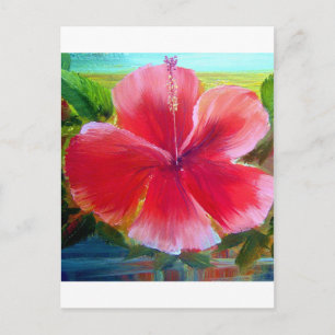 Cartão Postal Arte de Flor de Hibisco