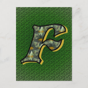 Cartão Postal Arte de Flor de Margaridas com Inicial de Monogram
