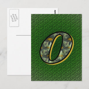 Cartão Postal Arte de Flor de Margaridas com Inicial de Monogram
