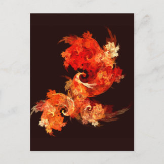 Cartão Postal Arte de Fogo Dançante Moderno Fractal Abstrato