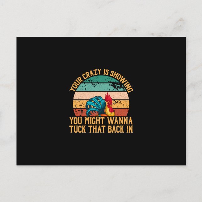 Cartão Postal Arte de Frango que Você Pode Adotar (Frente)