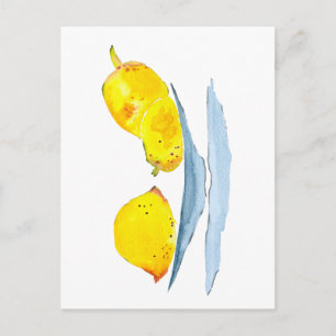 Cartão Postal Arte de frutas de limões amarelos