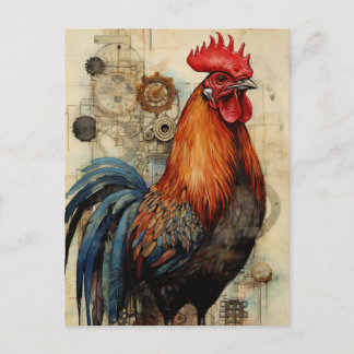 Cartão Postal Arte de Galinha