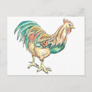 Cartão Postal Arte de Galo