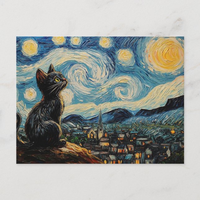 Cartão Postal Arte de gato (Frente)