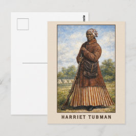 Cartão Postal Arte de Harriet Tubman em Cor