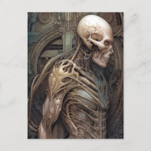 Cartão Postal Arte de Horror Gótico do Monstro do Crânio