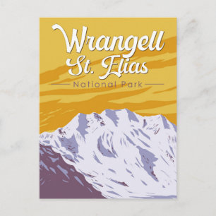 Cartão Postal Arte de Ilustração do Parque Nacional Wrangell St.