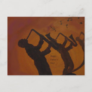 Cartão Postal Arte de Jazz dia de os pais Saxiphone