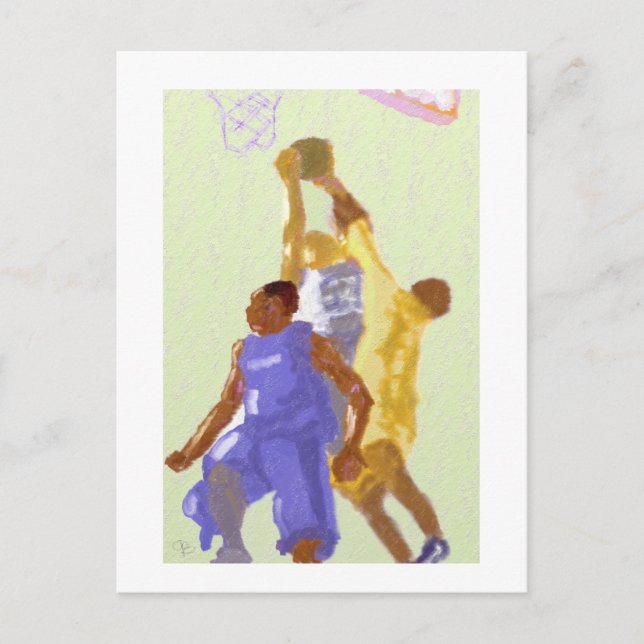 Cartão Postal Arte de Jogos de Basquete (Frente)