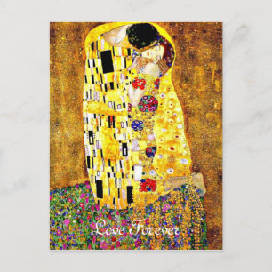 Cartão Postal Arte de Klimt - O Beijo - Amor Eterno