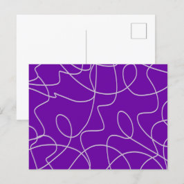 Cartão Postal Arte de linha Abstrato moderna em roxo