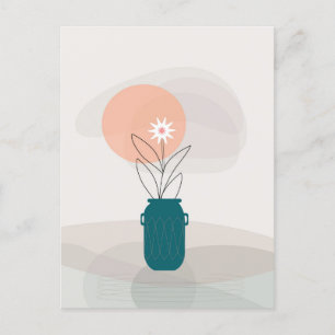 Cartão Postal Arte de linha de arte minimalista minimalista