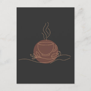 Cartão Postal Arte de linha de café minimalista - amante de café