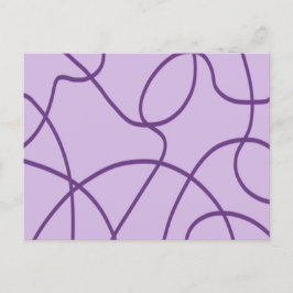 Cartão Postal Arte de linha em roxo