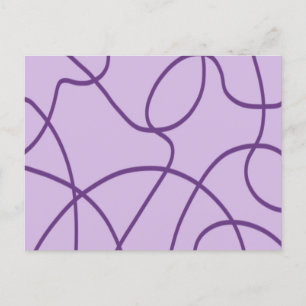Cartão Postal Arte de linha em roxo