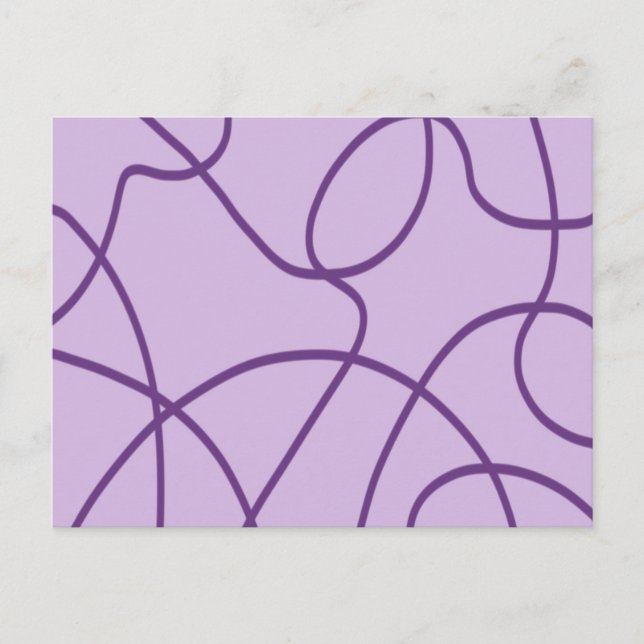 Cartão Postal Arte de linha em roxo (Frente)