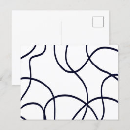 Cartão Postal Arte de linha minimalista, preto e branco