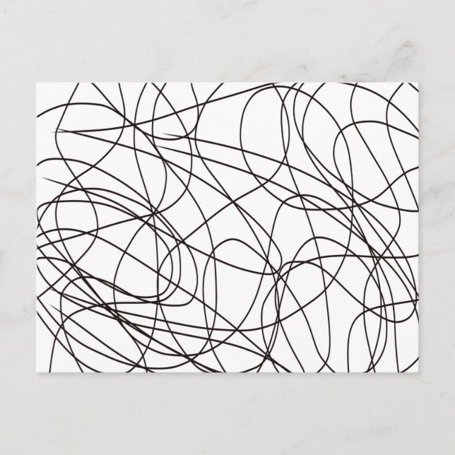 Cartão Postal Arte de linhas brancas e pretas (Frente)
