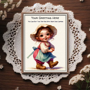 Cartão Postal Arte de Livro de Histórias com Sentimento Diariame