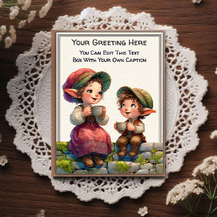 Cartão Postal Arte de Livro de Histórias com Sentimento Diariame