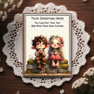 Cartão Postal Arte de Livro de Histórias com Sentimento Diariame