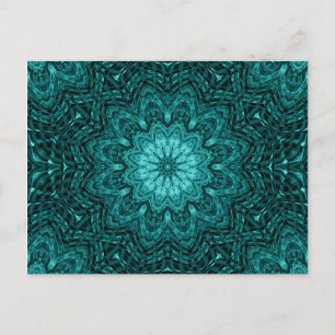 Cartão Postal Arte de mandala azul bonito