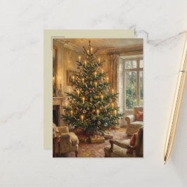 Cartão Postal Arte de Natal Vintage Impressionista Estilo Monet