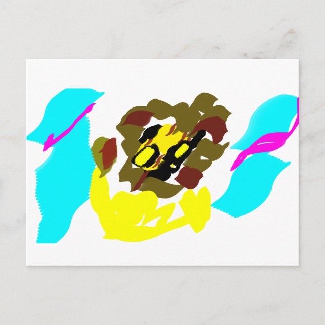 Cartão Postal Arte de onda de leão (Frente)
