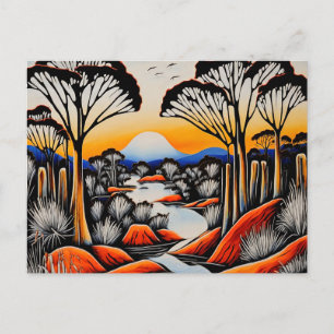 Cartão Postal Arte de Outback Australiana