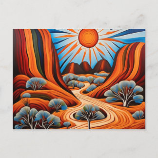 Cartão Postal Arte de Outback Australiana