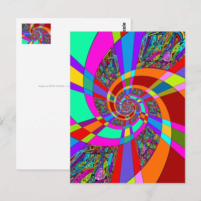 Cartão Postal Arte de Padrão Pintada à Mão e Digitalmente 3 (Frente/Verso)