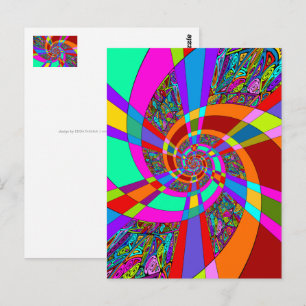 Cartão Postal Arte de Padrão Pintada à Mão e Digitalmente 3