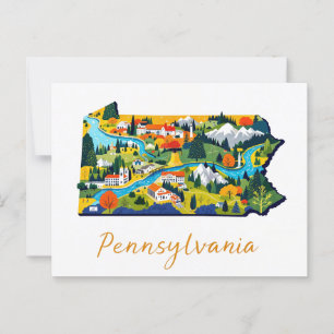 Cartão Postal Arte de Paisagem da Pensilvânia vibrante