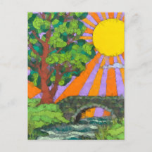 Arte de paisagem de bosque ribeirinho